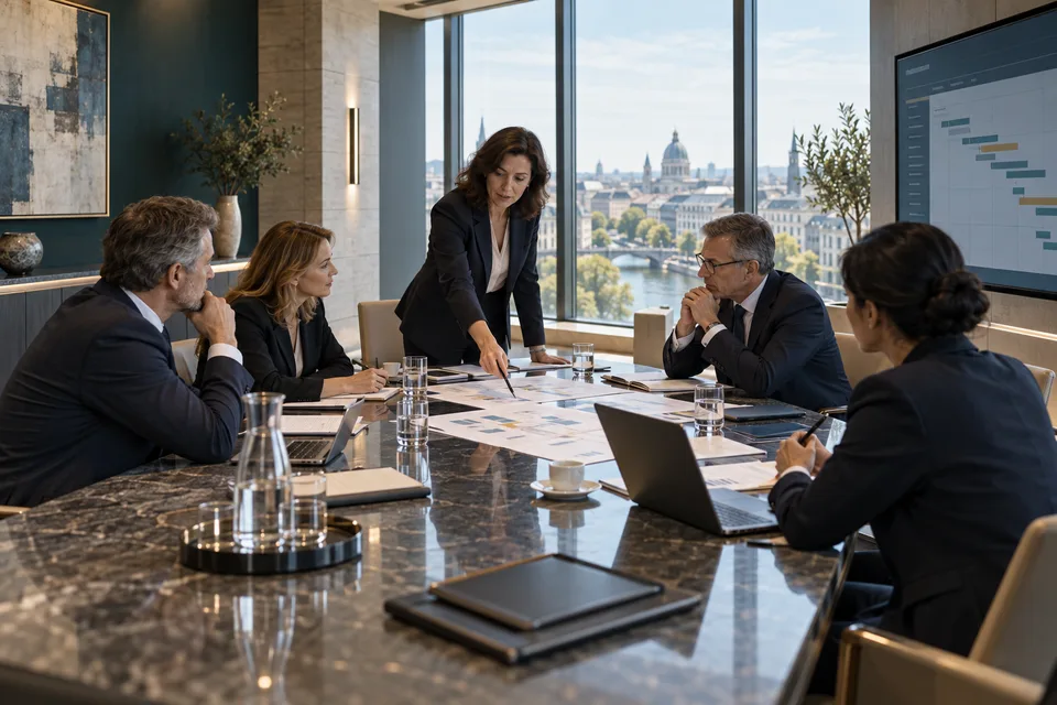 Illustrative financial-sector risk team reviewing a testing programme